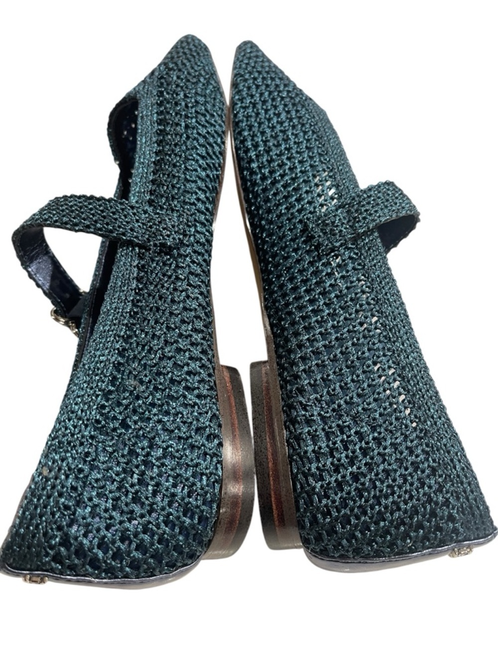 NEW Sam Edelman Michaela Knit Mary Jane Flat SZ 11 Metallic Blue Teal - Picture 6 of 9